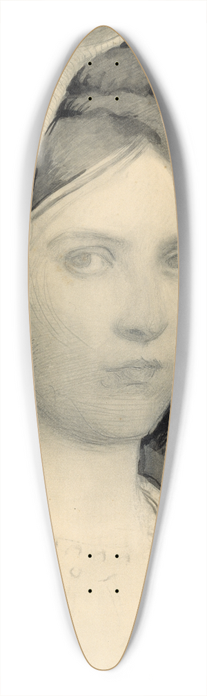 Abbott Handerson Thayer - Head of Mary B. Thayer 39.3 inch art pintail longboard deck