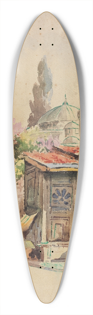 Abdul Qadir Al-Rassam - Title Unknown 39.3 inch art pintail longboard deck