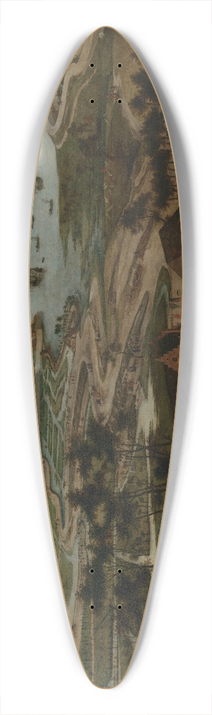 Abel Grimmer - The Eel Huts in the Antwerp Polder outside the Lillo or Slijk Gate 39.3 inch art pintail longboard deck
