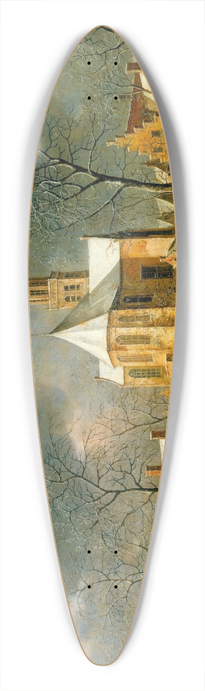 Abraham Beerstraaten - The village of Midlum 39.3 inch art pintail longboard deck
