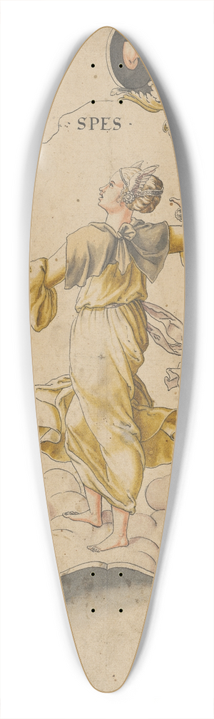 Abraham Bickhart - Scheibenriss mit Spes, unten leeres Wappen 39.3 inch art pintail longboard deck