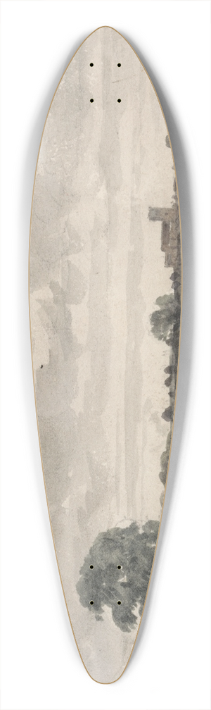 Aaron Edwin Penley - River Landscape 39.3 inch art pintail longboard deck