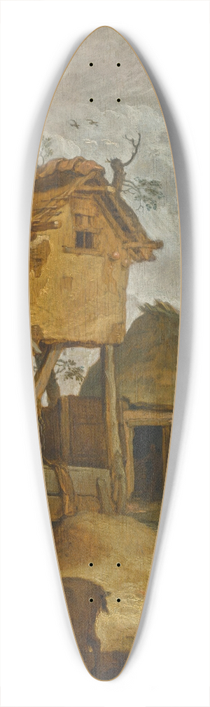 Abraham Bloemaert - Farmyard with dovecote 39.3 inch art pintail longboard deck