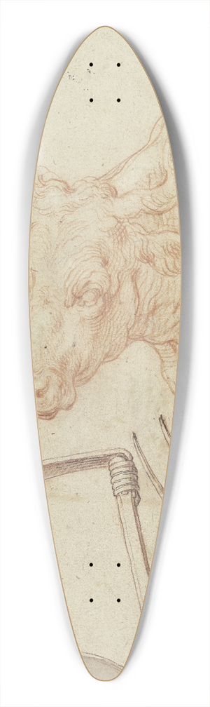 Abraham Bloemaert - Studienblatt; Landwirtschaftliche Gerte und ein Stierkopf 39.3 inch art pintail longboard deck