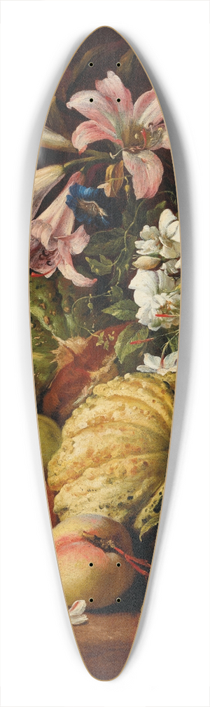 Abraham Brueghel - Lilies and other flowers in a glass vase with peaches and melons 39.3 inch art pintail longboard deck