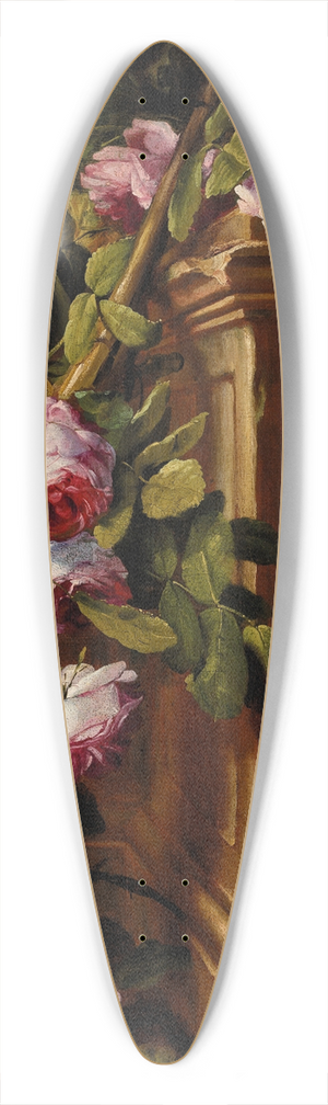 Abraham Brueghel - Roses in a garden with a sculpted plinth 39.3 inch art pintail longboard deck
