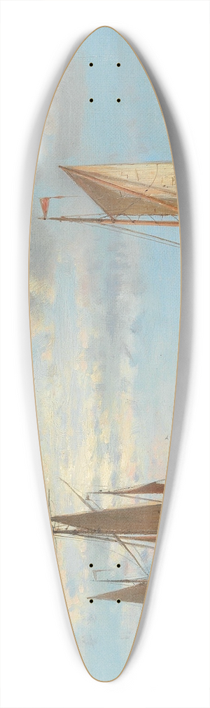 Abraham Hulk - Sailing Boats on Rough Seas 39.3 inch art pintail longboard deck Abraham Hulk - Sailing Boats on Rough Seas 39.3 inch art pintail longboard deck