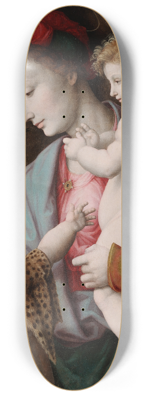 Bacchiacca - Madonna and Child with St. John the Baptist 8.25 inch art skate deck