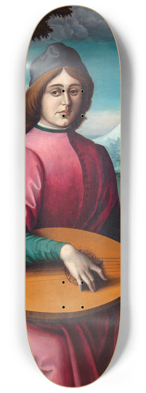 Bacchiacca - Portrait of a Young Lute Player 8.25 inch art skate deck