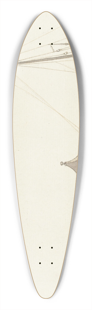 Abraham-Louis-Rodolphe Ducros - Gezicht op de stad Molfetta aan de kust 39.3 inch art pintail longboard deck