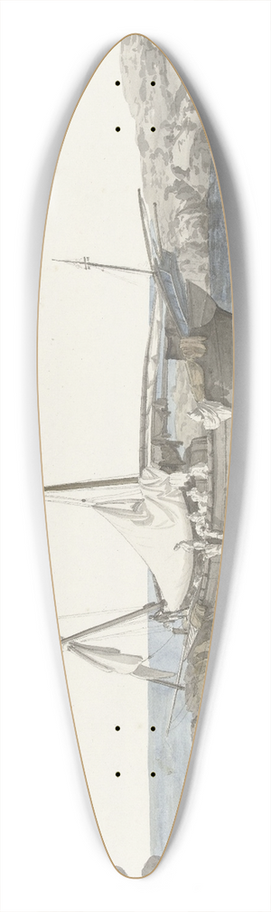 Abraham-Louis-Rodolphe Ducros - Gezicht op Tarente en haven van Luogo Vivo 39.3 inch art pintail longboard deck Abraham-Louis-Rodolphe Ducros - Gezicht op Tarente en haven van Luogo Vivo 39.3 inch art pintail longboard deck