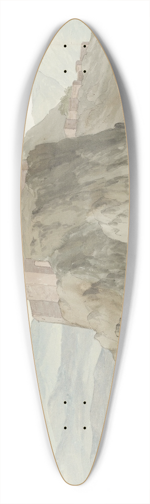 Abraham-Louis-Rodolphe Ducros - Rots en stad Scilla in de regio Calabri gezien vanaf zee aan de noordkant 39.3 inch art pintail longboard deck
