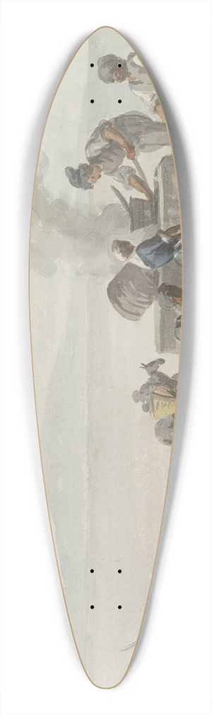 Abraham-Louis-Rodolphe Ducros - Smelten van teer te Chiaja, Napels 39.3 inch art pintail longboard deck