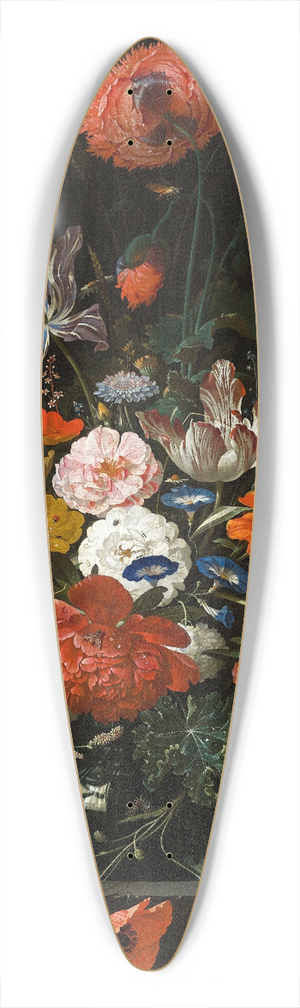 Abraham Mignon - Flowers in a Glass Vase 39.3 inch art pintail longboard deck