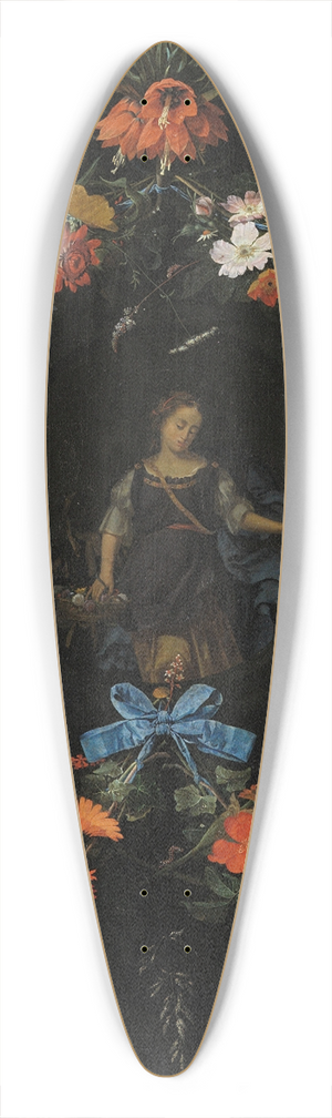 Abraham Mignon - Garland of Flowers 39.3 inch art pintail longboard deck
