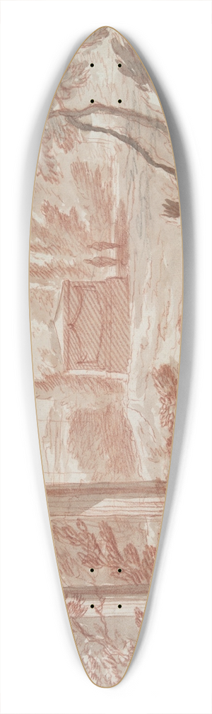 Abraham Rademaker - Landscape with tomb, ruins, andfigures 39.3 inch art pintail longboard deck