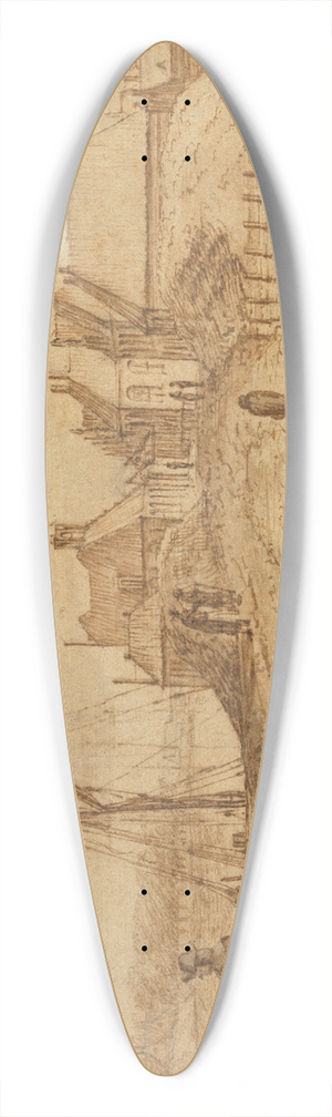 Abraham Rutgers - View of Part of the City of Amsterdam 39.3 inch art pintail longboard deck