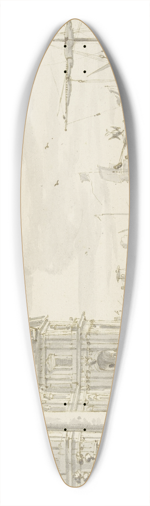 Abraham Storck - Seaport, a column on the left 39.3 inch art pintail longboard deck