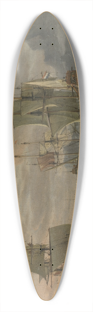 Abraham Storck - Whaling Grounds in the Arctic Ocean 39.3 inch art pintail longboard deck