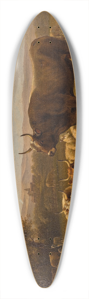 Abraham Teerlink - Landscape With Cattle 39.3 inch art pintail longboard deck