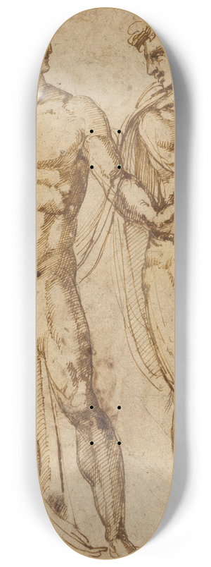 Baccio Bandinelli - Study of Two Men 8.25 inch art skate deck