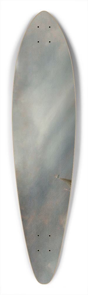 Abraham van Beijeren - Various sailing vessels and a rowing boat with fishermen on choppy waters under a stormy sky 39.3 inch art pintail longboard deck