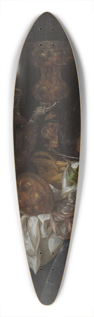 Abraham van Beyeren - Silver Wine Jug, Ham, and Fruit 39.3 inch art pintail longboard deck
