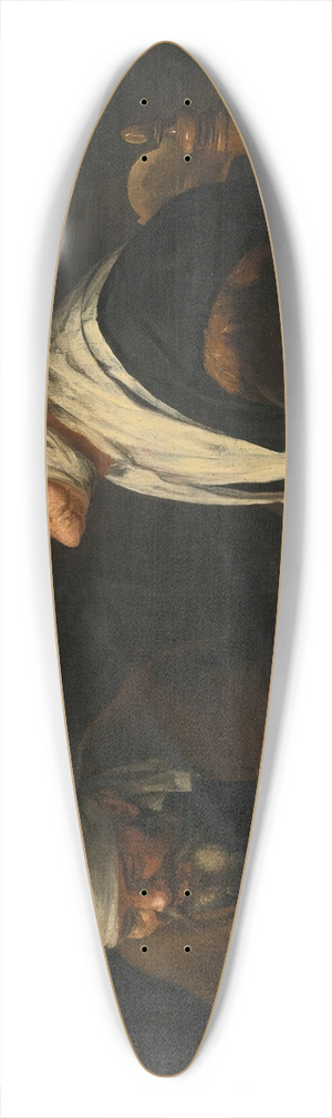 Abraham Van Dijck - Grace Before Dinner, An Old Couple Seated At a Table 39.3 inch art pintail longboard deck