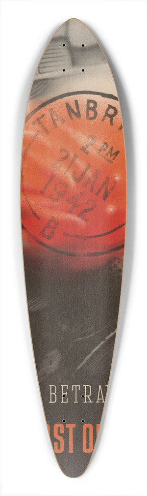 Abram Games - A Postmark Betrayed this H.Q. 39.3 inch art pintail longboard deck