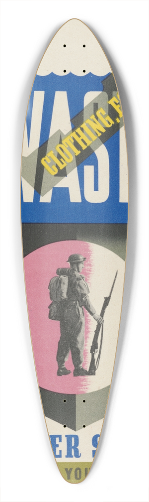 Abram Games - Wasted Clothing, Equipment is Another Ship Lost 39.3 inch art pintail longboard deck