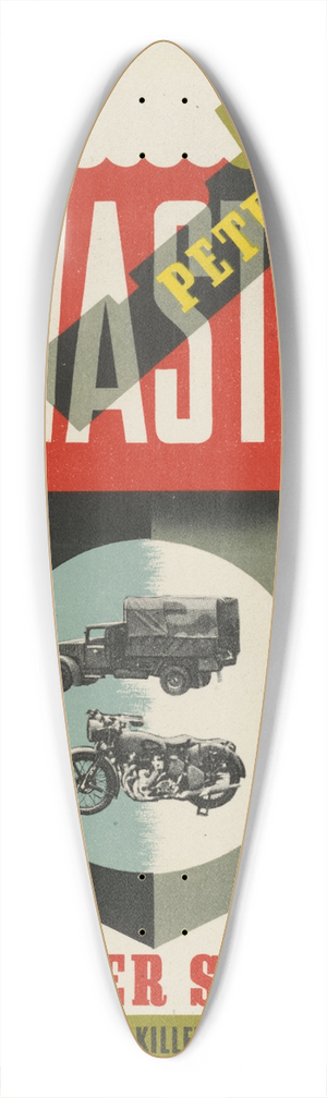Abram Games - Wasted Petrol is Another Ship Lost 39.3 inch art pintail longboard deck