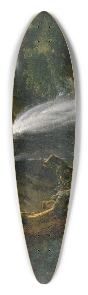 Achille Etna Michallon - Waterfall at Mont-Dore 39.3 inch art pintail longboard deck