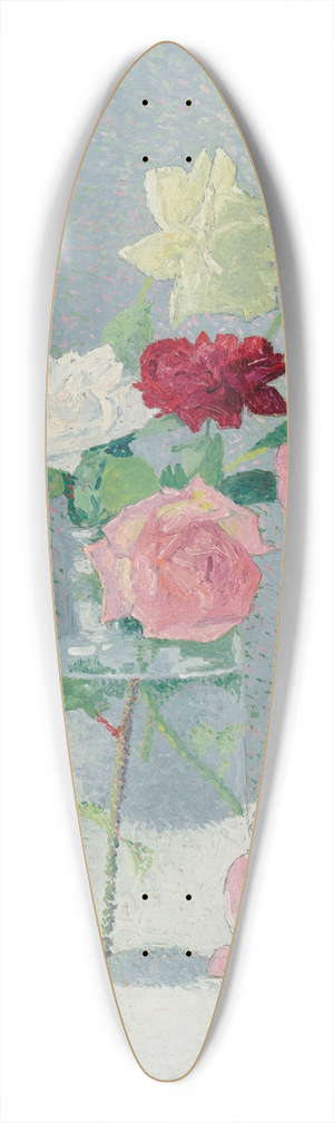 Achille Laug - Vase de roses 39.3 inch art pintail longboard deck