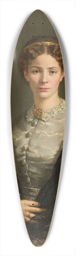 Adalbert Begas - Portrait of a lady in a lacy scarf 39.3 inch art pintail longboard deck