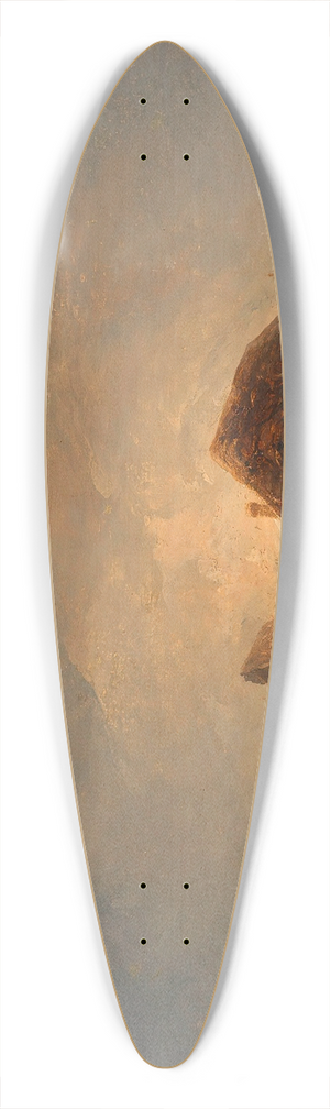 Adalbert Stifter - Westungarische Landschaft mit Htten und aufgehendem Mond 39.3 inch art pintail longboard deck