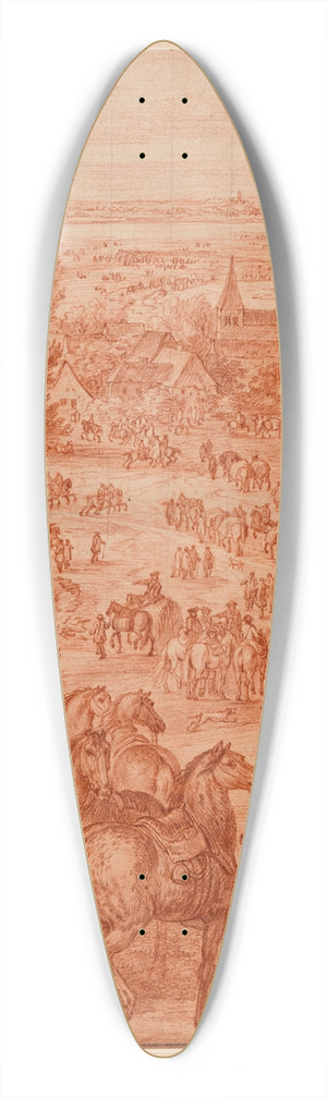 Adam Frans van der Meulen - A Military Camp, Study for the Painting The Arrival of Louis XIV before Mestricht, 1673 39.3 inch art pintail longboard deck