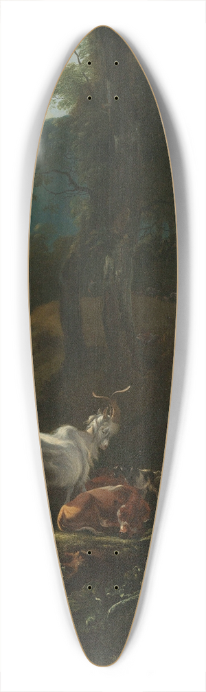 Adam Pynacker - A Sherpherdess with Animals in a Mountainous Landscape 39.3 inch art pintail longboard deck