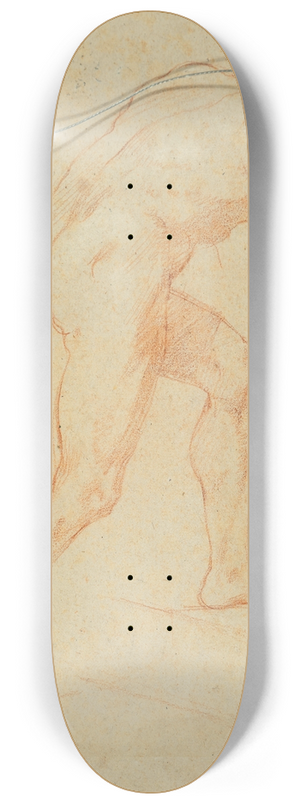 Baldassarre Franceschini - A male nude in profile climbing a staircase 8.25 inch art skate deck