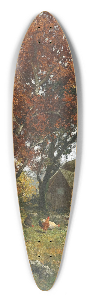 Adolf Kaufmann - A Mill in an Autumnal Forest 39.3 inch art pintail longboard deck Adolf Kaufmann - A Mill in an Autumnal Forest 39.3 inch art pintail longboard deck