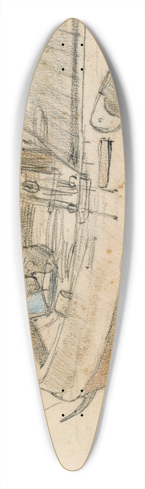 Adolf le Comte - Achtersteven van een zeilboot 39.3 inch art pintail longboard deck