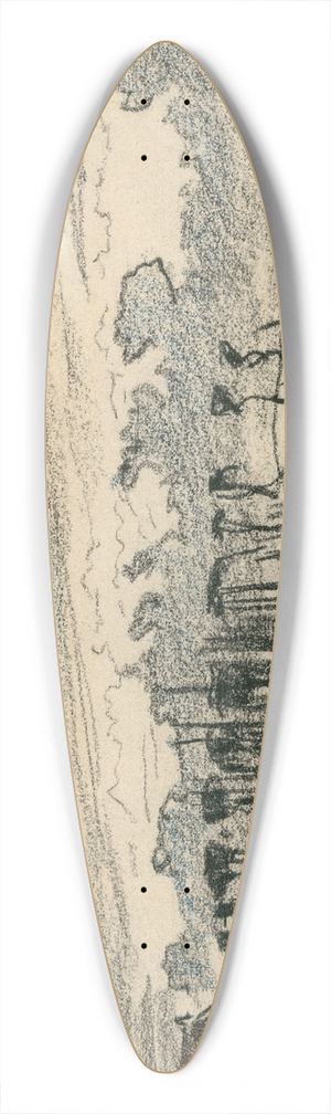 Adolf le Comte - Bomen rond een waterplas 39.3 inch art pintail longboard deck