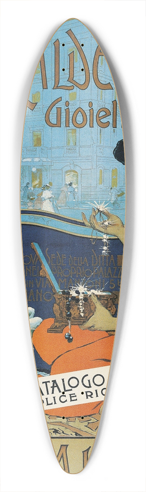 Adolfo Hohenstein - A. Calderoni Gioielliere 39.3 inch art pintail longboard deck