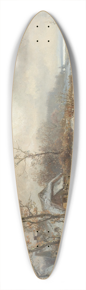 Adolf Stademann - Winter Amusements in the Setting Sun 39.3 inch art pintail longboard deck