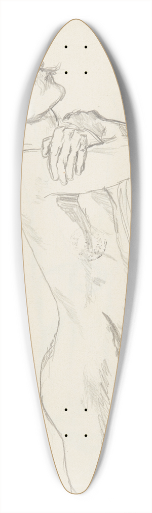 Adolf Sternschuss - akt lecego mczyzny 39.3 inch art pintail longboard deck