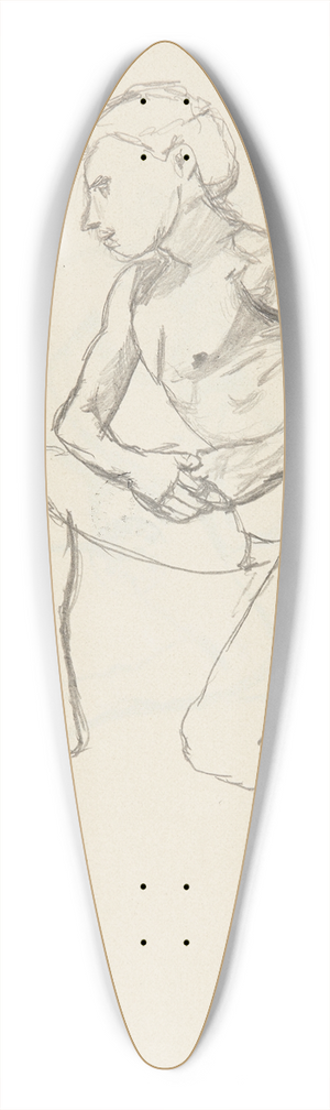 Adolf Sternschuss - akt mczyzny klczcego na jednym kolanie 39.3 inch art pintail longboard deck