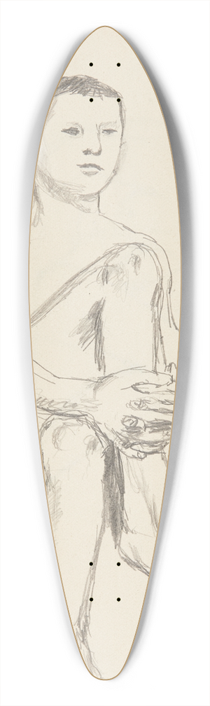 Adolf Sternschuss - akt siedzcego chopca 39.3 inch art pintail longboard deck
