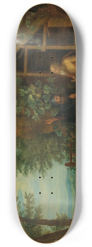 Balthasar Beschey - The hermits Paulus and Antonius in a landscape, fed by a raven 8.25 inch art skate deck Balthasar Beschey - The hermits Paulus and Antonius in a landscape, fed by a raven 8.25 inch art skate deck