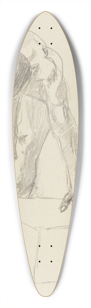 Adolf Sternschuss - akt stojcego pochylonego mczyzny 39.3 inch art pintail longboard deck