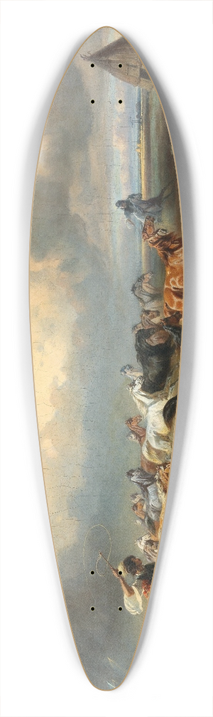 Adolf van der Venne - Herd of Horses on the Puszta 39.3 inch art pintail longboard deck