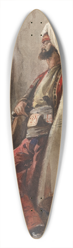 Adolf Von Becker - A Man In An Oriental Costume 39.3 inch art pintail longboard deck